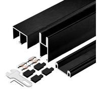 Doub - Kit di guide per porte scorrevoli in alluminio, funzionamento liscio, antiruggine, ideale per armadi e ante di armadi, facile installazione