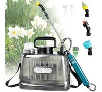 DOUBFIVSY Spruzzatore Elettrico a Batteria per Piante, Nebulizzatore a Pressione da Giardino con 3 Beccuccio Regolabile, Spruzzatore a Zaino Irroratrice a Pressione Automatica, Trasparente (5L)