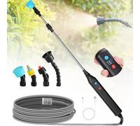 DOUBFIVSY Spruzzatore Elettrico per Piante, Aggiornato Nebulizzatore a Pressione da Giardino con 4 Ugelli Regolabile e 3M Tubo, 3 Velocità Regolabile, Indicatore di Livello della Batteria