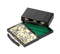 Double 9 Dominoes in Leather Case