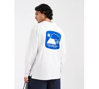 Double A By Wood Wood - Liam Outsider - T-shirt a maniche lunghe bianca con grafica-Bianco L