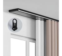 Double ain - Sistema di binario per montaggio a soffitto, in alluminio, con funzione scorrevole silenziosa, per soggiorno e camera da letto, 5,7 m, colore: nero