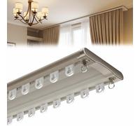 Double ain Track 2 canali montaggio a soffitto liscio 100680 cm set divisorio in alluminio (champagne 490 cm/16,1 piedi) ideale per tende e tende
