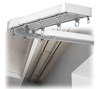 Double AIN Track System 90 ° Corner Rails - Bianco 2M (7Ft) U-Sd & Bay Window Solut - Easy Inll Home Decor Aggiornamento