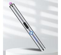 Double arc electric candle lighter Windproof lighter, rechargeable USB lighter Plasma arc candle lighter for kitchen, fireplace and more(Silver)