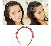 Double Bangs Hairstyle Hairpin, Women HeadBands Cute Beauty Fashion Hair bands Girls Vintage Hair Bands (Brown)