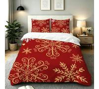 Double Bedding Set Red Snowflake, AQ1857