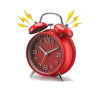 Double Bell Alarm Clock with Night Light, Large 4 Inch Face, Analog Quartz Alarm Clock with Loud Alarm, No Ticking, Silent, Battery Operated