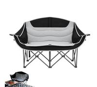 Double Camping Chair - Oversized Padded Folding Sofa For Adults | Portable Outdoor Seating For Picnic, Stadium Spectators, Baseball, Soccer, Golf, RV Trips, Family Parties, BBQ, Lake, Park, And