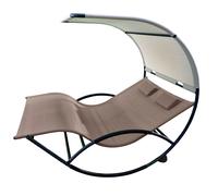 Double Chaise Rocker Aluminum - light and dark gray gris / plata