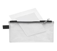 Double Chamber Small Items Bag A6 Clear PVC Zip Black