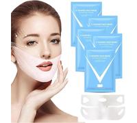 Double Chin Mask Reusable, Lifting Face Mask, V Shaped Contouring Face Mask,Line Shaping Lifting Belt,Neck Reduction Jawline Lift Tape Enhancer Face (5pcs)
