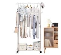 Double Clothes Rack, Metal Garment Rack, Clothes Rack With Wheels, Closet Organizers Storage, Multi-Functional Wardrobe Rack, Space Saver for Bedroom, Laundry Room Clothes Rac for Bedroom Laundry Room
