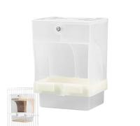 Double-Compartment Automatic Feeder - Premium Transparent Acrylic Bird Feedeŕ And No- Storage Container | Ťransparent Cage Accessory For Pet Birds Budgerigars Canaries Anđ Finches | Easy Install H