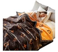 Double Coral Fleece Blanket Winter Thick Fleece Blanket Quilt Bed Cover Blanket Sheet (Color : A Size : 150 * 200cm) (A 180 * 220cm)