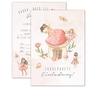 double critical Lemmami - Biglietti di invito per compleanno per bambini, formato DIN A6, invito per compleanno, ragazza, elfo, fata, invito di compleanno, festa di compleanno