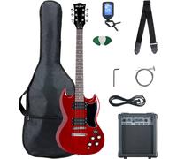 Double Cut Chitarra Elettrica Set Amplificatore Custodia Corde Cavo Plettri