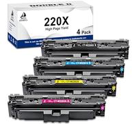 DOUBLE D 220X 220A Toner per HP 220X per HP Color LaserJet Pro MFP 4302dw | per W2200X W2201X W2202X W2203X,Con Chip，per MFP 4302dw 4302fdw 4202dw 4202dn 4302fdn(1BK/1C/1M/1Y,4 Pack)