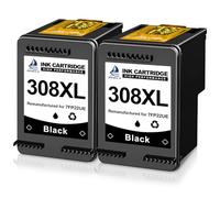 DOUBLE D 308XL Nero per Cartucce HP 308 308E compatible con HP Envy 6110e 6120e 6122e 6130 6132e 6520e 6530e 6532e Stampante (2BK)