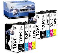 DOUBLE D 34XL Cartucce d'inchiostro Sostituzione per 34 34XL per Epson WorkForce Pro WF-3725DWF WF-3720DWF WF3725 WF3720 (2 Nero, 2 Ciano, 2 Magenta, 2 Giallo)