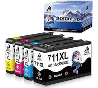 DOUBLE D 711 Cartuccia per HP 711 711XL CZ129A CZ133A CZ130A CZ132A CZ131A Compatibili con per HP DesignJet T120 24 T120 610 T520 24 T520 36 T520 610 T520 914 (1BK/1C/1M/1Y)
