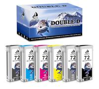 DOUBLE D 72 Cartucce per HP 72 C9403A, C9370A, C9371A, C9372A, C9373A, C9374A Compatibile per HP Designjet T610 T620 T770 T790 T610 T620 T1100 T1120 T1200 T1300 T2300 eMFP T1100 MFP(MBK/PK/C/M/Y/G)