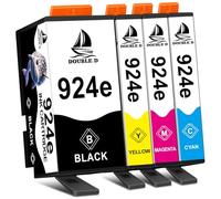 DOUBLE D 924E Multipack per HP 924 XL 924E Cartucce Compatibile con Stampante HP OfficeJet Pro 8124e, 8122e, 8132e, 8135e, 8134e, 8125e (1BK/1C/1M/1Y, Con Chip)