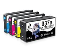 DOUBLE D 937e Multipack Cartucce per HP 973e 937XLCompatibile con HP OfficeJet 9730 9120b 9110b 9720 9130b 9117b 9720b (1BK/1C/1M/1Y, Con Chip)