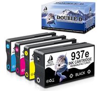 DOUBLE D 937XL Cartucce per HP 937E 937XL per HP OfficeJet Pro 9120(4PK) | Con Chip, per HP OfficeJet 9730 9120b 9110b 9720 9130b 9117b 9720b(1BK/1C/1M/1Y)