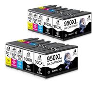 DOUBLE D 950XL 951XL per HP 950XL/951XLmultipack compatibili per HP Officejet Pro 8100 8610 8600 8615 8620 8625 8660 251dw 276dw (4 Nero, 2 Ciano, 2 Magenta, 2 Giallo)