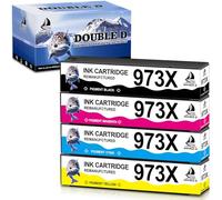 DOUBLE D 973X per HP 973X,Non interessato dall'aggiornamento, Compatibile per HP PageWide Pro 477dw 477dn 552dw 577dw 577z Managed P55250dw MFP P57750dw (1Nero/1Ciano/1Magenta/1Giallo)