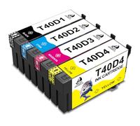 DOUBLE D Cartucce d'inchiostro T40D compatibili con Epson T40D, compatibili con stampanti Epson SC-T2100 SC-T3100 SC-T3100M MFP SC-T5100 SC-T5100M SC-T5100N (T40D1 T40D2 T40D3 T40D4