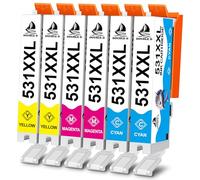 DOUBLE D CLI-531 XXL Cartucce d'inchiostro di ricambio per Canon 531XXL CLI531 CLI-531XXL compatibili con stampanti Canon Pixma TS8750 TS8751 (confezione da 6, 531 ciano/531 magenta/531 giallo)