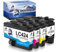 DOUBLE D LC424 Cartucce d'inchiostro per Brother LC424 LC424VAL compatibile con Brother DCP-J1200W DCP-J1200WE J1200W J1200WE DCPJ1200 DCPJ1200W(1BK/1C/1M/1Y)