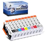 DOUBLE D PFI-300 Cartucce Compatibili per Canon PFI-300 PFI-300MBK PFI-300PBK PFI-300C PFI-300M PFI-300Y PFI-300PM PFI-300PC PFI-300R PFI-300GY PFI-300CO per Canon imagePROGRAF PRO-300(10Pack)