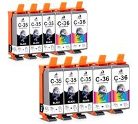 DOUBLE D PGI-35 CLI-36 cartucce compatibile con Canon PGI-35 CLI-36 per Pixma IP100 IP110 IP110 + Battery IP110 Series MINI260 TR150 IP100v IP110 Battery 260 MINI (10PK)