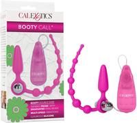 Double Dare Sonda a perle progressive 21 cm con plug anale vibrazioni rosa
