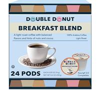 Double Donut Breakfast Blend Coffee, in Recyclable Single Serve Cups for Keurig K-Cup Brewers, 24 Count