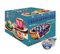 Double Donut Coffee Double Donut, caffè al mirtillo in cialde monodose, caffè aromatizzato per Keurig K Cups Coffee Brewer, da 80 tazze