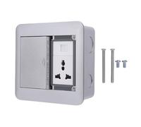 Double Door Recessed Floor Power Strip, Desktop Socket Box 3 Prong Outlet Recessed Power Strip for Conference Table, Nightstand