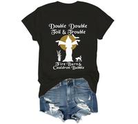 Double Double Double Toil and Trouble Shirt, Toil and Trouble T-Shirt, Halloween Womens Witch T shirt unisex, Nero , XL