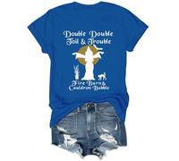 Double Double Double Toil and Trouble Shirt, Toil and Trouble T-Shirt, Halloween Womens Witch T shirt unisex, Blu reale, XL