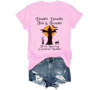 Double Double Double Toil and Trouble Shirt, Toil and Trouble T-Shirt, Halloween Womens Witch T shirt unisex, rosa, XXL