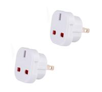 Double Dragon Adattatore da Viaggio UK verso USA e Australia | Convertitore Presa da 3 a 2 Poli con Spine Rotanti | Compatibile con USA, Canada, Giappone, Australia, Cina | 100-240V | Confezione da 2