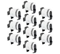 Double Dragon DK-22251 Rotolo di etichette continue, 62mm(L) x 15,24m(L) | Stampa in rosso e nero su bianco | Compatibile con Brother P-Touch QL-800, QL-810W, QL-820NWB (Confezione da 10)