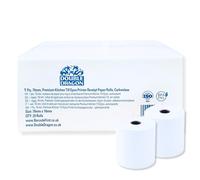 Double Dragon Rotoli di Carta Carbonless 76x76mm, a strato singolo, per stampanti da cucina a matrice, calcolatrici e registratori di cassa non-termici (Star, Clover, Bixolon), 20 rotoli