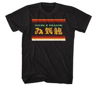 Double Dragon - Schermo - American Classici - Solido Nero Adulto Manica Corta