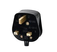 Double Dragon Spina UK 13 Amp 3-Pin | Spina elettrica riutilizzabile ad alta resistenza | Materiale PC ignifugo durevole e sicuro | Certificato BS1363 & BSI (nero)