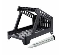 Double Dragon, Supporto e Distributore per Etichette Termiche su Rullo e Etichette Fanfold, con Penna per Pulizia, per Etichette 4x6, Accessorio per Stampante di Etichette Termiche da Scrivania (Nero)