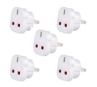Double Dragon UK to US and Australia, 3-Pin to 2-Pin Travel Adapter | Plug Converter for USA, Canada, Japan, Thailand, Taiwan, Australia, China, New Zealand and more, Swivel Pins, Pack of 5